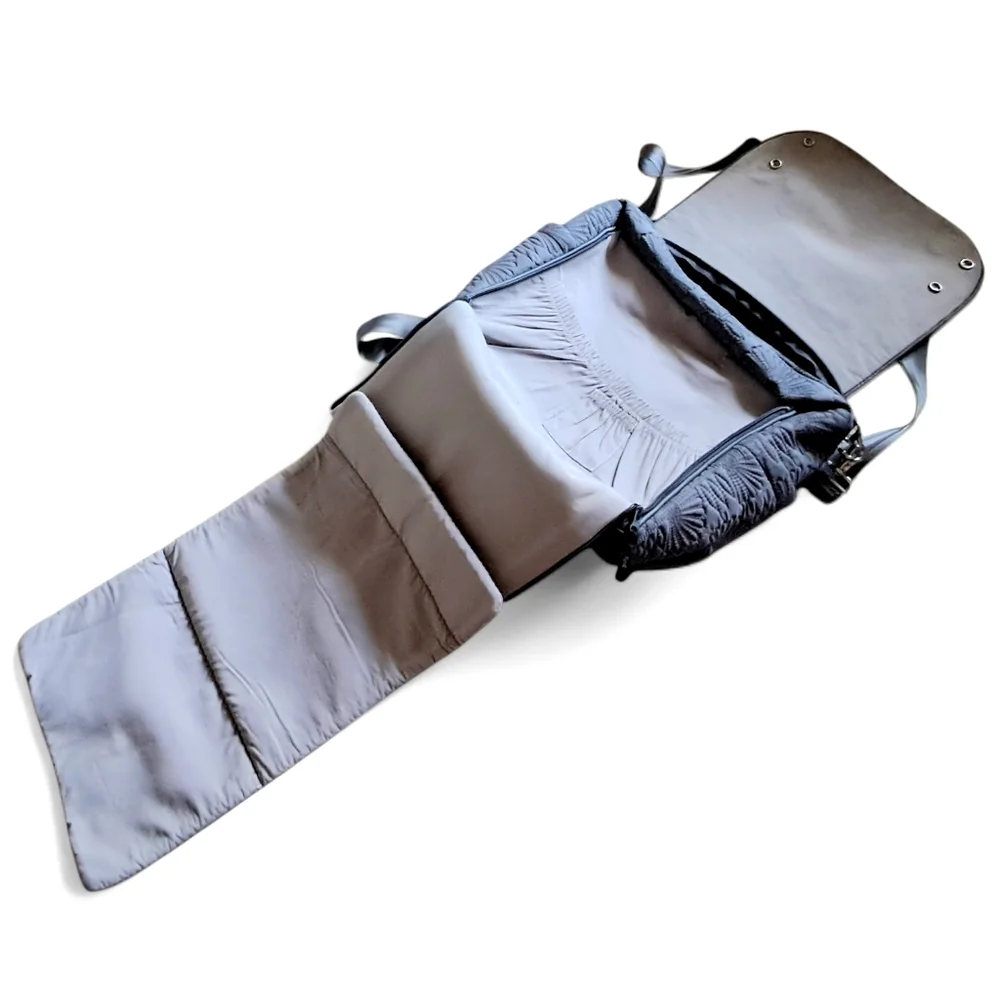 Petunia Pickle Bottom Convertible Diaper Bag GUC Slate Gray Changing Pad